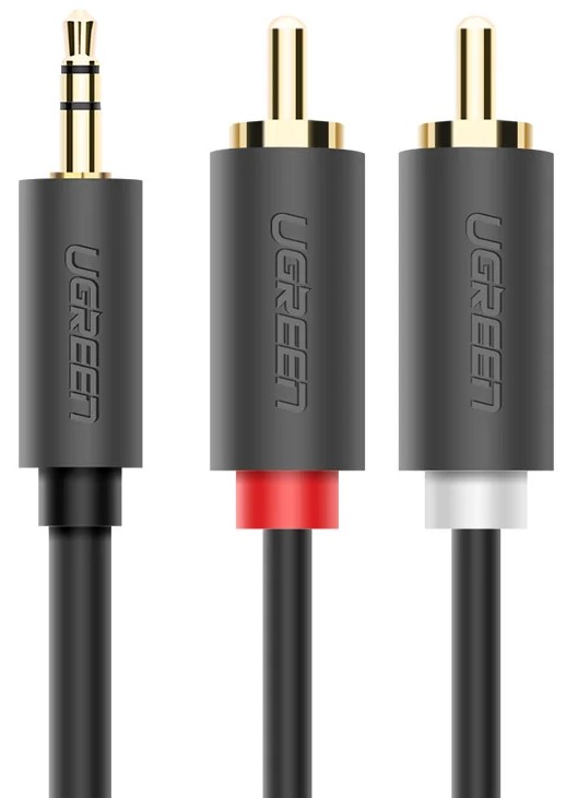 

Кабель аудио UGREEN AV102 10513_ 3.5mm Male to 2 RCA Male Audio Cable, длина: 5м, цвет: серый, AV102