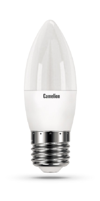 

Лампа светодиодная Camelion™ LED8-C35/845/E27 8Вт/75Вт, E27, 170-265В, 4500К, 750лм, свеча (12390), LED8-C35/845/E27