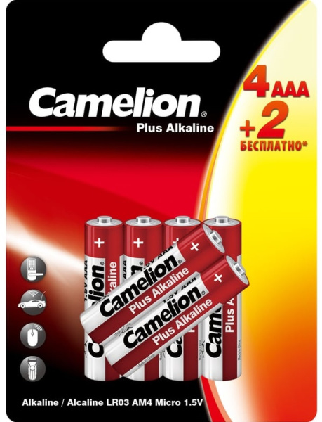 фото Батарейка  Camelion Plus Alkaline LR03 4+2 в Казани