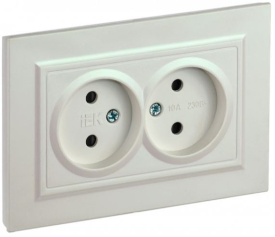 Изображение товара Розетка двухместная без заземления IEK BR-R23-10-K36-F