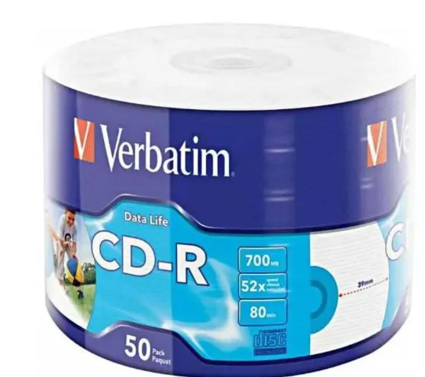 Диск CD-R Verbatim Verbatim 43794 (50) 80min, 700mb, 52x Ink Print bulk (50шт)