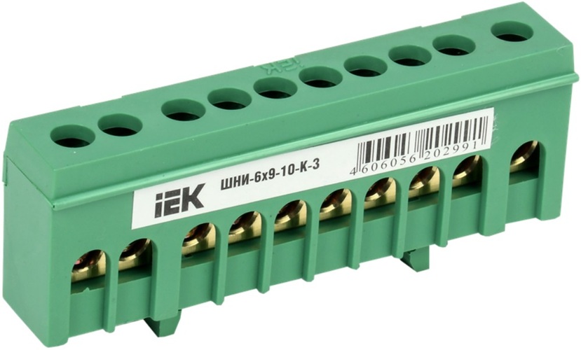 

Шина IEK YNN10-69-10KD-K06 PE земля корпусный изолятор на DIN-рейку ШНИ-6х9-10-К-З, YNN10-69-10KD-K06