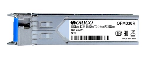 

Трансивер ORIGO OFM330R/3KM/B1A WDM SFP 1000Base-BX-U (Simplex SC), Tx:1310 нм, Rx:1550 нм, одномод, до 3км, OFM330R/3KM/B1A