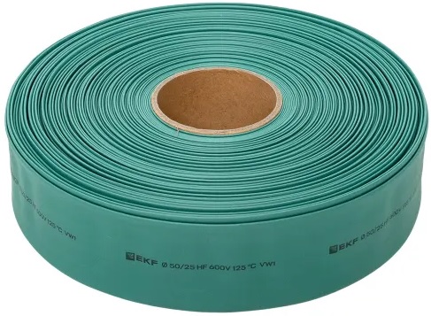 

Термоусаживаемая трубка EKF tut-50-j ТУТ нг 50/25 зелёная рулон, tut-50-j
