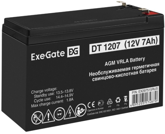фото Батарея аккумуляторная  Exegate DT 1207 в Уфе