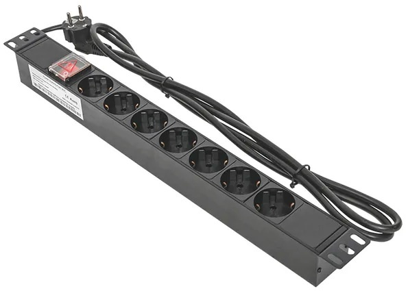 фото Блок розеток 19", 7 розеток EKF TRC-HPD-LS-16A-7SH-2MSH в Волгограде