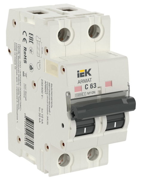 Изображение товара Автоматический выключатель IEK AR-M10N-2-C063 для защиты электросетей