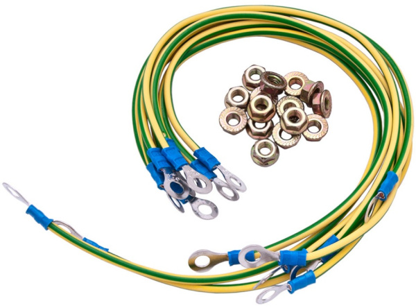 Изображение товара Набор кабелей заземления Cabeus GrW 30-40 см 6+2 шт гайки с фланцами