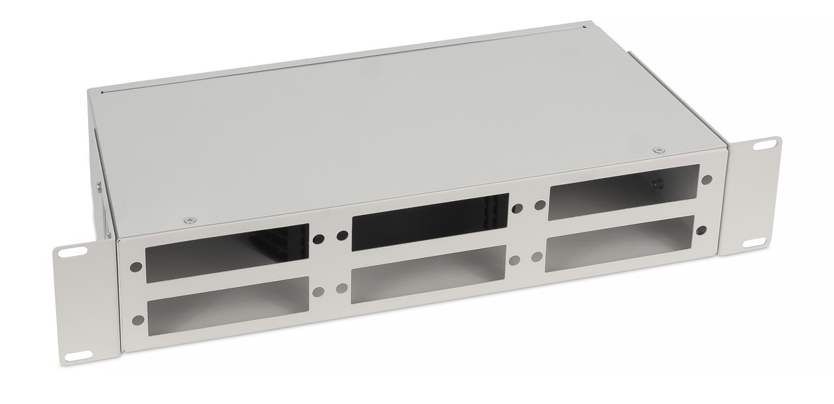 

Кросс оптический стоечный Cabeus FO-CS-19-6FP-GY 19" 2U на 6 адаптерных панелей, цвет серый, FO-CS-19-6FP-GY