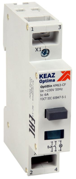Изображение товара КЭАЗ OptiDin KM63 2НЗ кнопка модуляная с фиксацией контакта 230 В 6 А