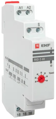 

Импульсное реле EKF rio-2-60 с задержкой отключения (30-60 мин), rio-2-60