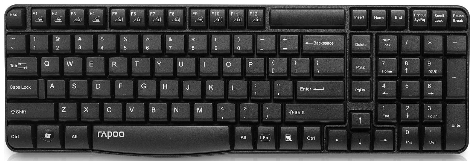 

Клавиатура Wireless Rapoo E1050 черная, E1050
