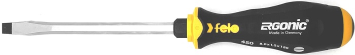 

Отвертка Felo 45008040 плоская шлицевая ударная Ergonic 8,0X1,2X150, 45008040