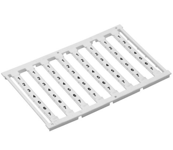 Маркировка для клемм DKC NUPUTUK-5F-1-12V ширина 5 мм, узкая, для клемм Push-in, белая, от 1 до 12, вертикальная ориентация, 1 шт. = карта из 96маркер