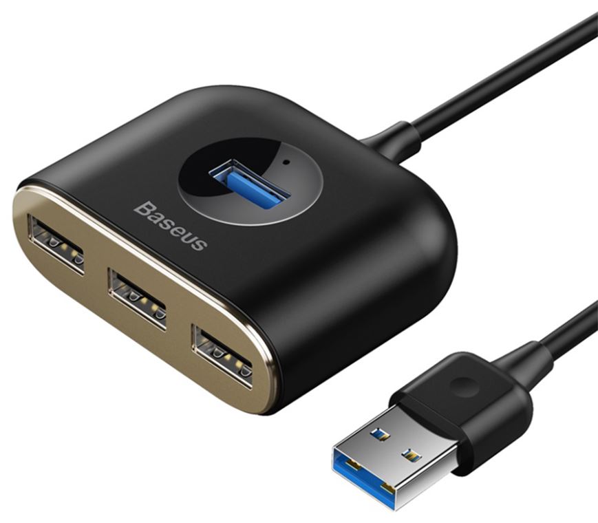 

Разветвитель Baseus CAHUB-AY01 USB Square Round Black, CAHUB-AY01