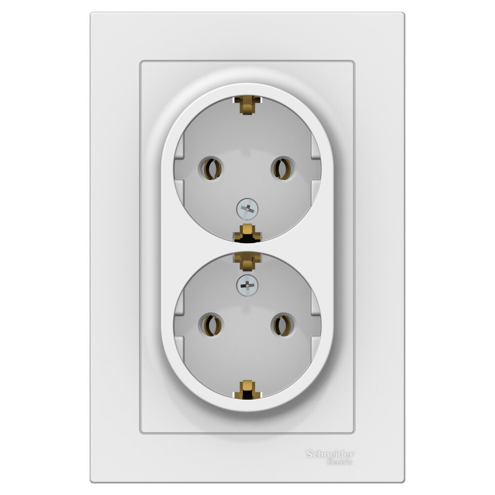 

Розетка двухместная с заземлением Systeme Electric ATN001324 AtlasDesign 16А в сборе лотос, ATN001324