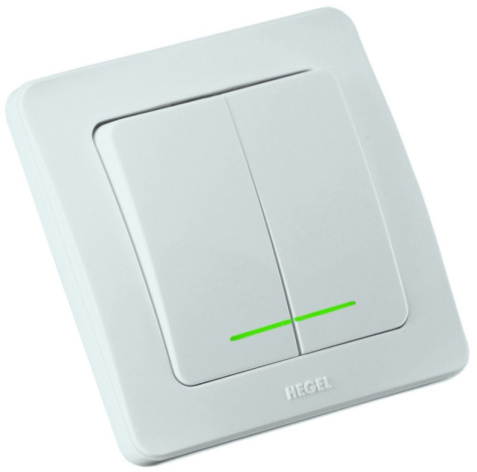 Изображение товара Двухклавишный выключатель HEGEL ВС10-352 для дома и офиса