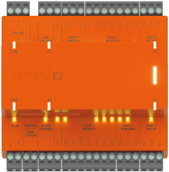 Контроллер Sigur E4 сетевой до 4 точек досупа (двери, турникеты, ворота или шлагбаумы). Память 90000 ключей, 400000 событий. Интерфейс связи: Ethernet