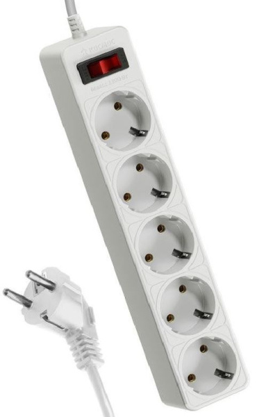 Изображение товара Сетевой фильтр Космос FKsm3m-5g(W) для защиты техники 5 розеток 2200 Вт