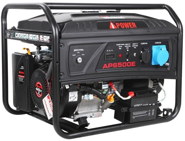 Изображение товара Бензиновый генератор A-iPower AP6500E с электростартером и дисплеем