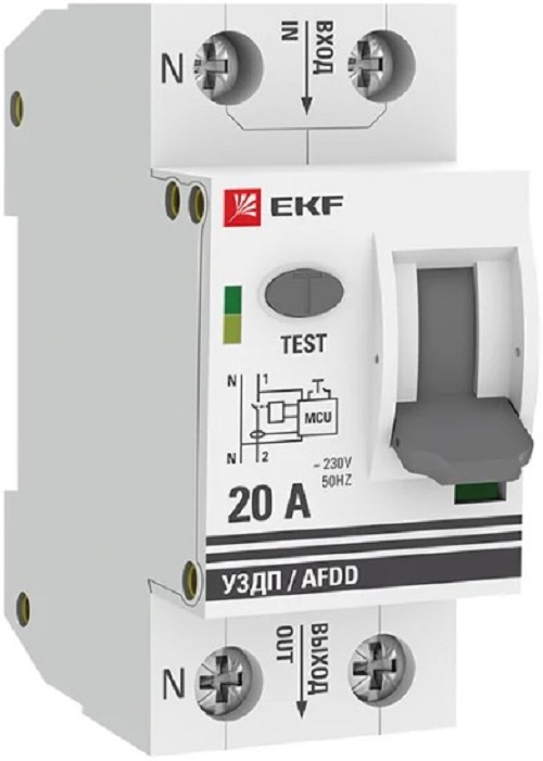 

Устройство защиты от дугового пробоя EKF afdd-2-20-pro УЗДП 1P+N 20А PROxima, afdd-2-20-pro