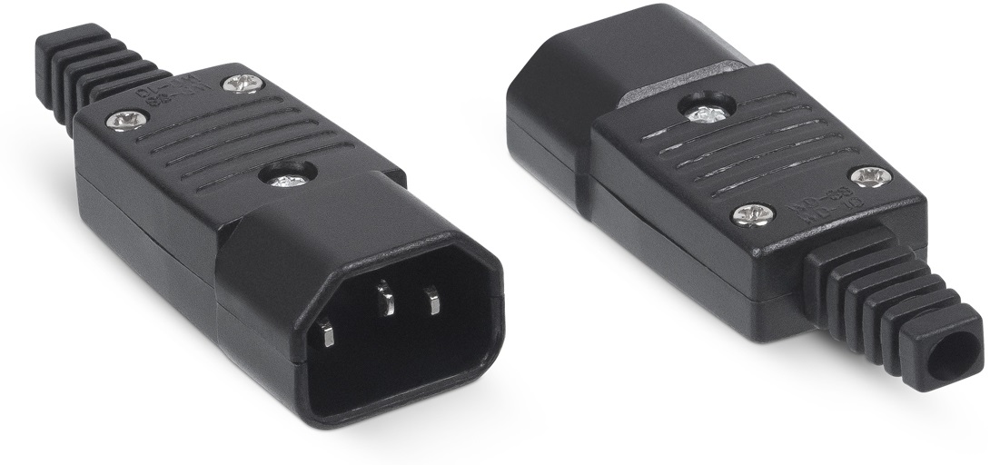 

Разъем Cabeus IEC-320-C14 вилка С14 разборная, 10А, 250 V, черная, IEC-320-C14