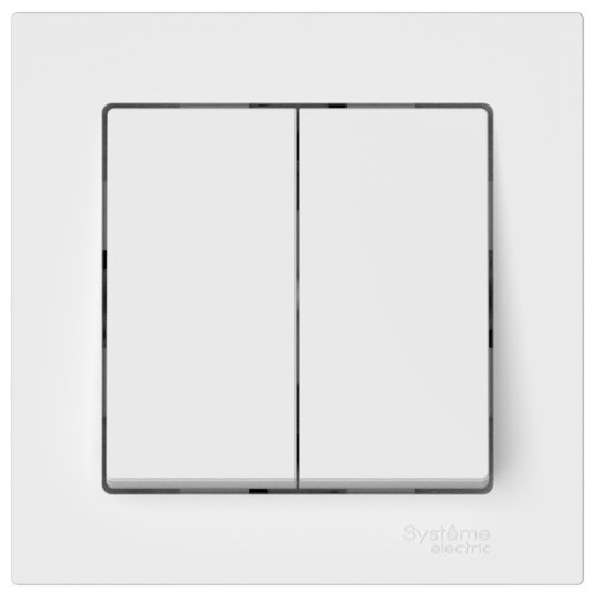 

Выключатель двухклавишный Systeme Electric ATN000152S ATLASDESIGN сх.5, 10АХ, в сборе, быстрозажим. клем., БЕЛЫЙ, ATN000152S