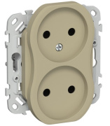 фото Розетка двухместная без заземления  IEK FI-R23-10-1-K59