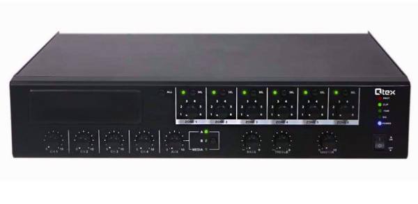 Изображение товара Микшер-усилитель Qtex QAA MPRO240 мощностью 240 Вт класс D 7 входов