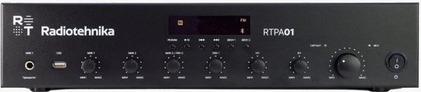 Изображение товара Микшер-усилитель Radiotehnika RTPA01 4-канальный с медиаплеером и USB