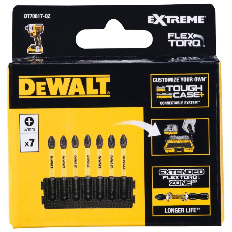 

Бита DeWALT DT70817-QZ PH2, 57 мм, HEX, 7 шт., DT70817-QZ
