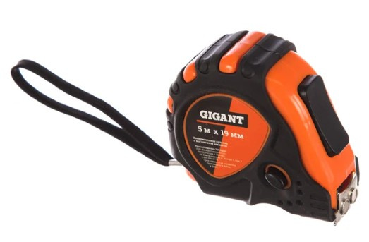 Изображение товара Строительная рулетка Gigant GMT 519 5 м с магнитным зацепом и обрезиненным корпусом