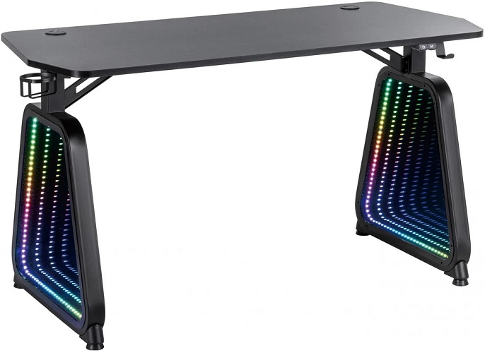 

Компьютерный стол Cactus CS-GMD-BK-RGB игровой столешница МДФ черный каркас черный 136x60x75см, CS-GMD-BK-RGB