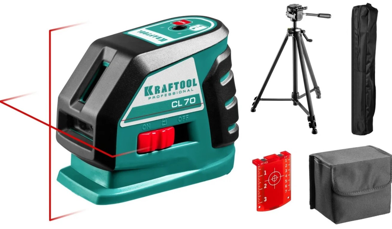 

Нивелир лазерный Kraftool CL-70 34660 Kraftool линейный, 20м/70м/детектор, сверхъяркий, IP54, CL-70