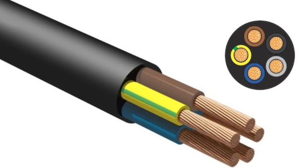 Изображение товара Кабель iTOK КГтп-ХЛ 5х10, гибкий силовой кабель для промышленных нужд