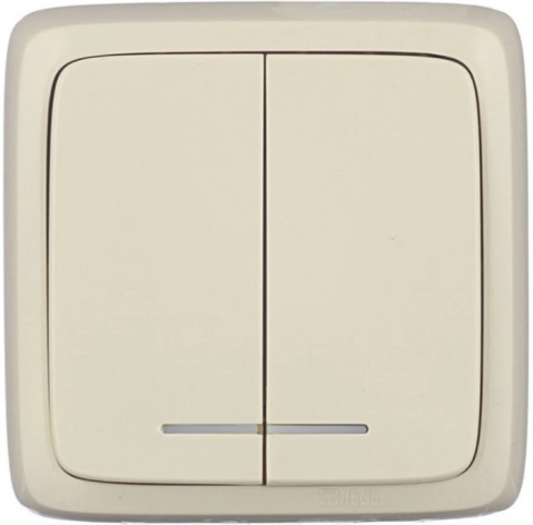 Изображение товара Двухклавишный выключатель HEGEL ВА10-154-01 для домашней электрики