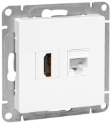 фото Розетка HDMI  EKF UP1-SOW-HDMI+RJ45