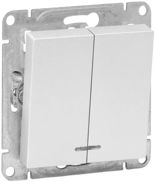 

Выключатель двухклавишный с подсветкой EKF UP1-SWA-24 алюминий Эпика, UP1-SWA-24