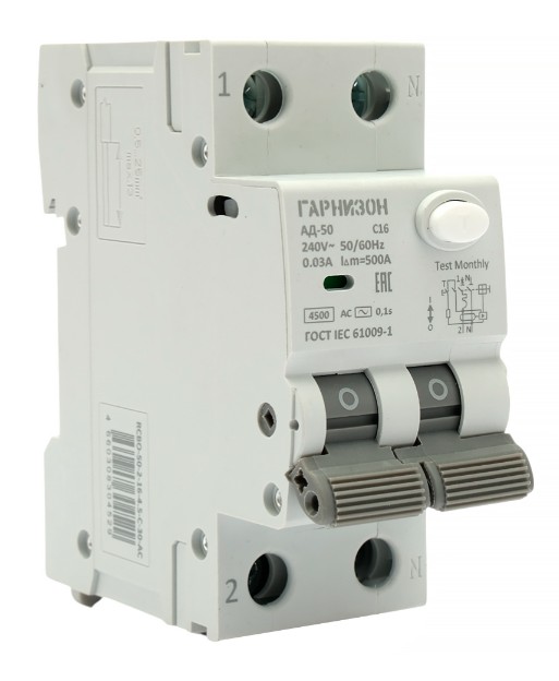 Автомат Гарнизон RCBO-50-2-16-4.5-C-30-AC