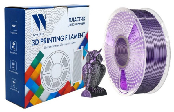 фото Пластик  NVP NV-3D-SILK-PLA-P-BLACK-PURPLE в Красноярске