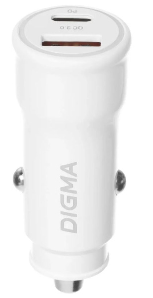 Изображение товара Зарядное устройство Digma DGC2С с двумя USB-портами быстрая зарядка 20 Вт