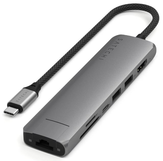 

Док-станция Satechi ST-P7SM 7-IN-1 USB-C SLIM MULTIPORT ADAPTER WITH ETHERNET, ST-P7SM