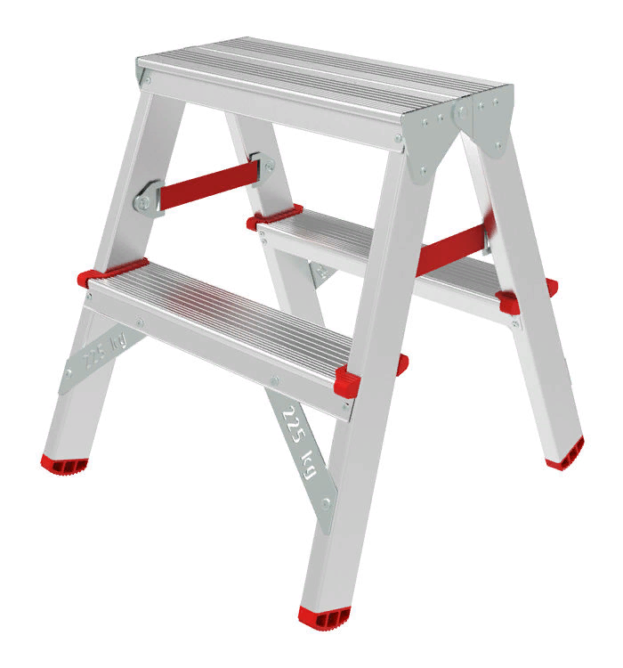 

Стремянка алюминиевая НОВАЯ ВЫСОТА NV3120 3120202 двусторонняя, проф., 2ступ., NV3120