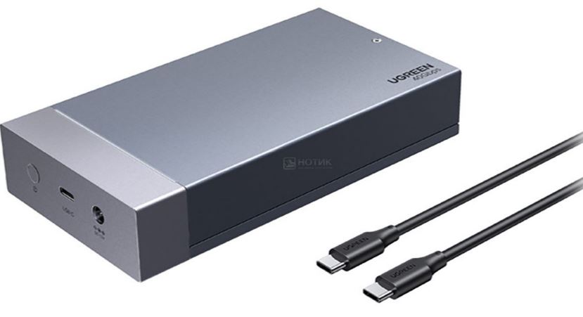 

Бокс UGREEN 65733EU внешний для SSD UGREEN CM847 USB4 2-Bay M.2 NVMe SSD Enclosure EU. Цвет: серый космос, 65733EU