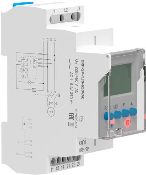 Изображение товара Реле контроля фаз ONI ORF-SP-130-650VAC для промышленных установок