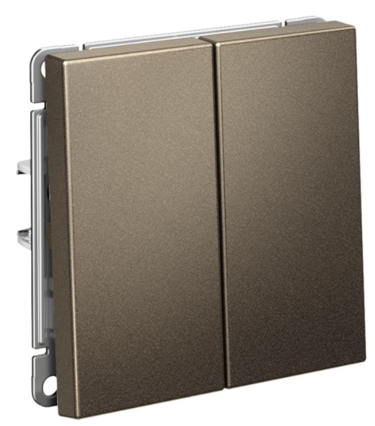 

Выключатель двухклавишный Systeme Electric GAL000617 ARTGALLERY сх.2, 10А, механизм, МОККО, GAL000617