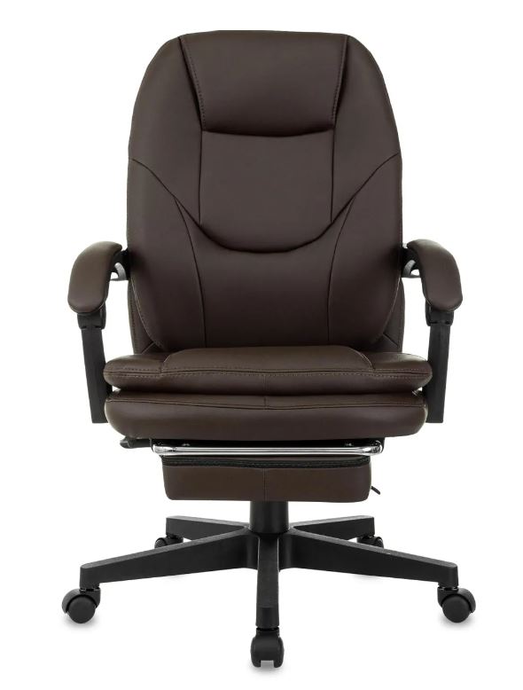 

Кресло Бюрократ CH-868N-F/BROWN-PU коричневый эко.кожа крестов. пластик подст.для ног, CH-868N-F/BROWN-PU