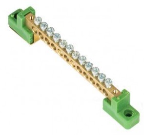 

Шина EKF sn0-63-12-2-pe "0" PE 6x9мм 12 отверстий латунь с контактной пластиной 2 зелёных угловых изолятора, sn0-63-12-2-pe