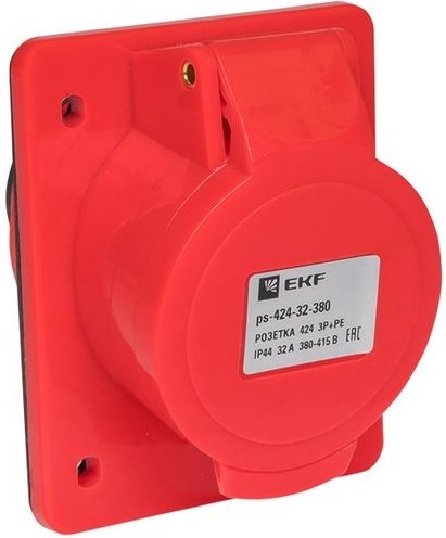 

Розетка стационарная внутренняя EKF ps-424-32-380 424 3Р+РЕ 32А 380В IP44, ps-424-32-380