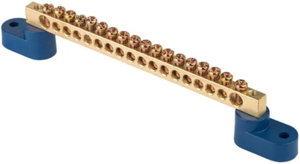 Изображение товара Шина EKF sn0-125-18-2 для нулевых проводников и заземления из латуни